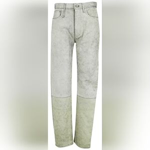 Nwt R13 $1995 100% Cow Skin Leather Pants In Crackled White